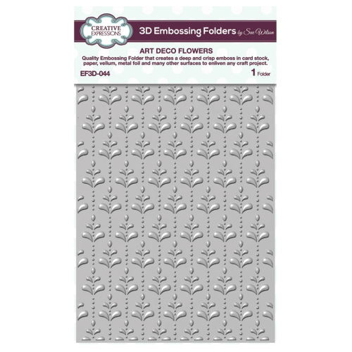 3D Embossing Folder Art Deco Flowers by Sue Wilson CEEF3D044