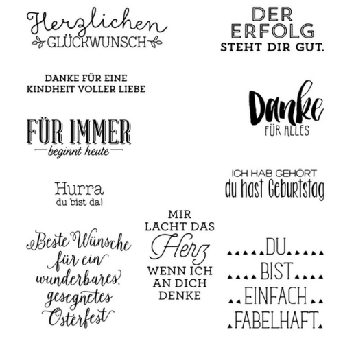 Deutsche Sprüche Stempel Set "Herzlichen Glückwunsch" BLST0001